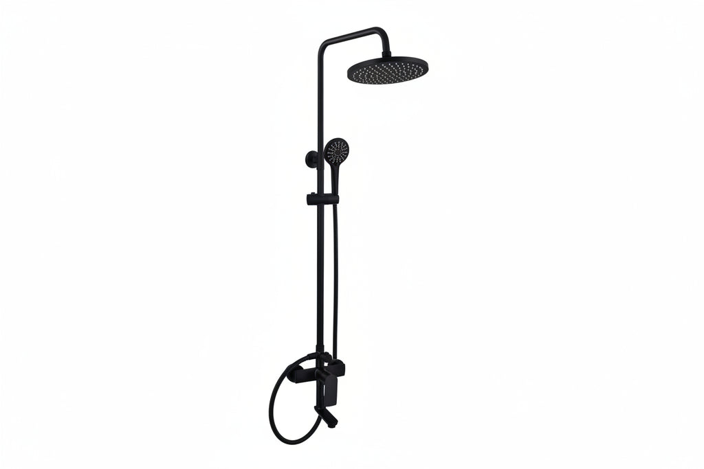 SORENTO Matte Black 3-Ways Exposed Shower Thermostatic Shower Bar Mixer Valve & Riser Rail Kit Set