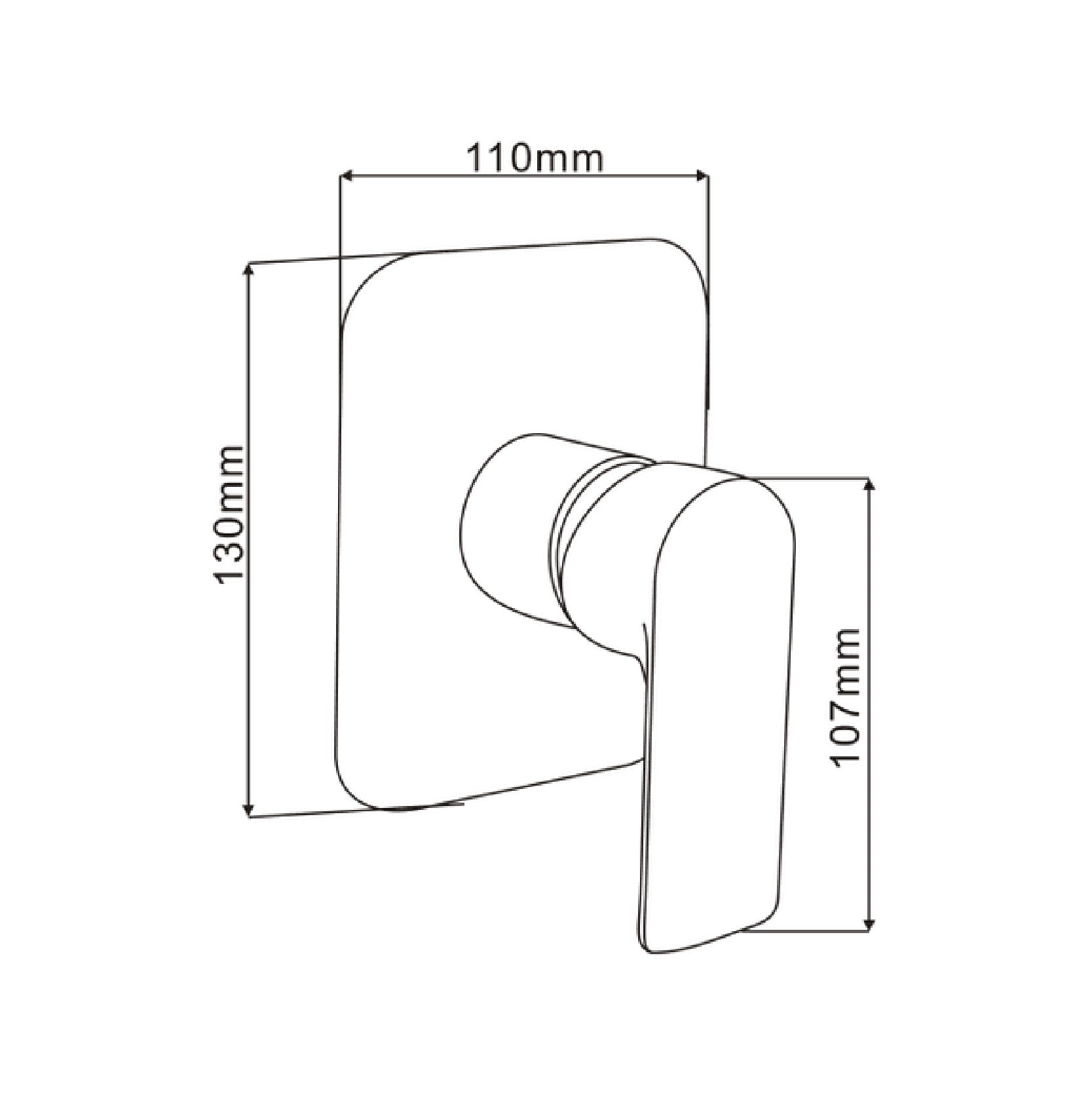 SORENTO Modern Square Concealed Manual Shower Valve - Golden Yellow