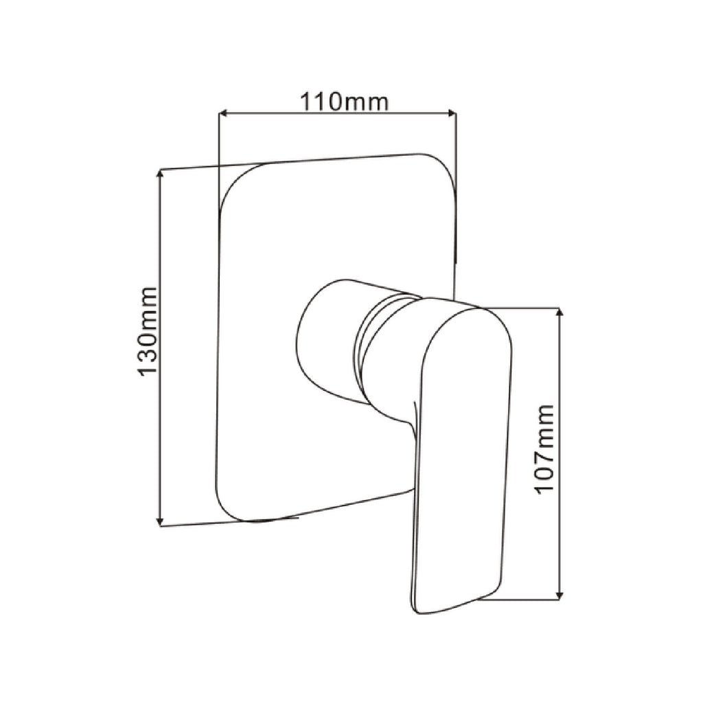 SORENTO Modern Square Concealed Manual Shower Valve - Golden Yellow