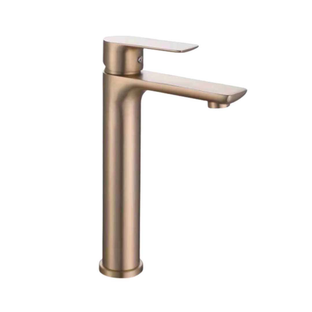 ALFRED VICTORIA 295mm Single Lever Tall Basin Mixer Tap - Satin Gold