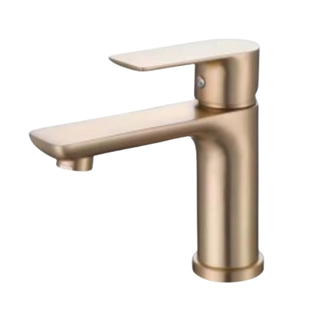 ALFRED VICTORIA Satin Gold Single Lever Basin Mixer Tap