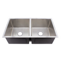 ARTE 800mm Stainless Steel Silver Nano Handmade Sink - Double Bowl
