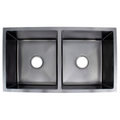 ARTE 800mm Stainless Steel Black Nano Handmade Sink - Double Bowl