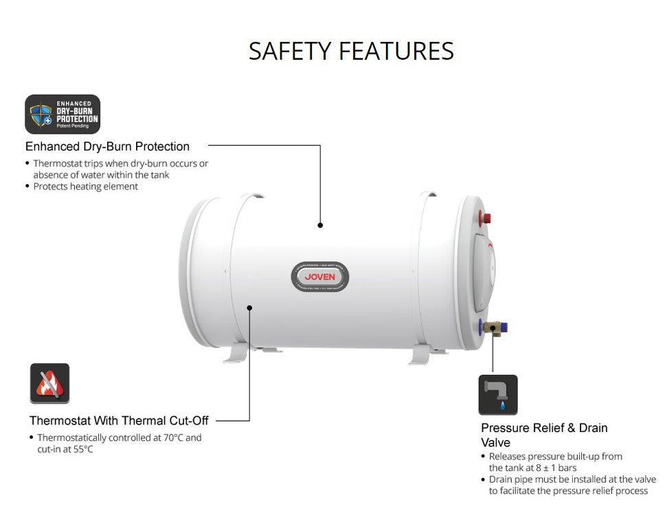 JOVEN 35L Stainless Steel Storage Water Heater