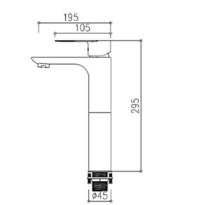 ALFRED VICTORIA 295mm Single Lever Tall Basin Mixer Tap - Matt Black