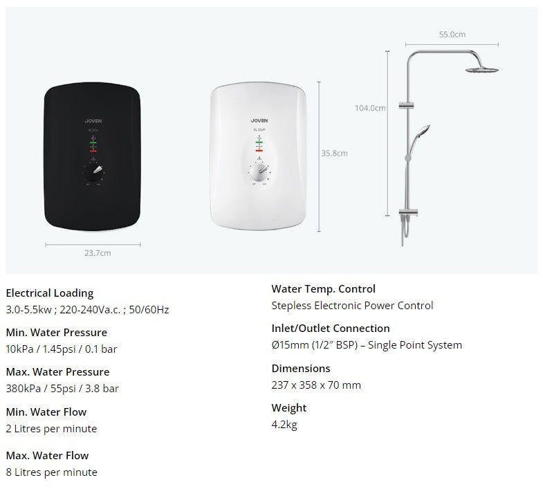 JOVAN SL30e-RS Instant Water Heater