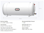 JOVAN 68L Stainless Steel Storage Water Heater