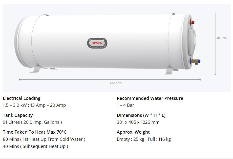JOVAN 91L Stainless Steel Storage Water Heater