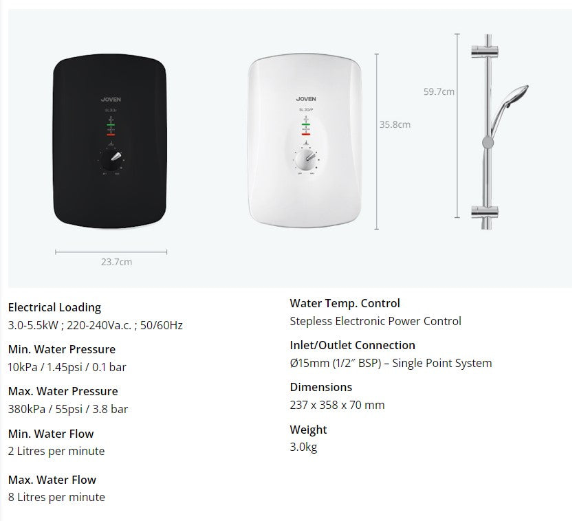 JOVAN SL30e Instant Water Heater