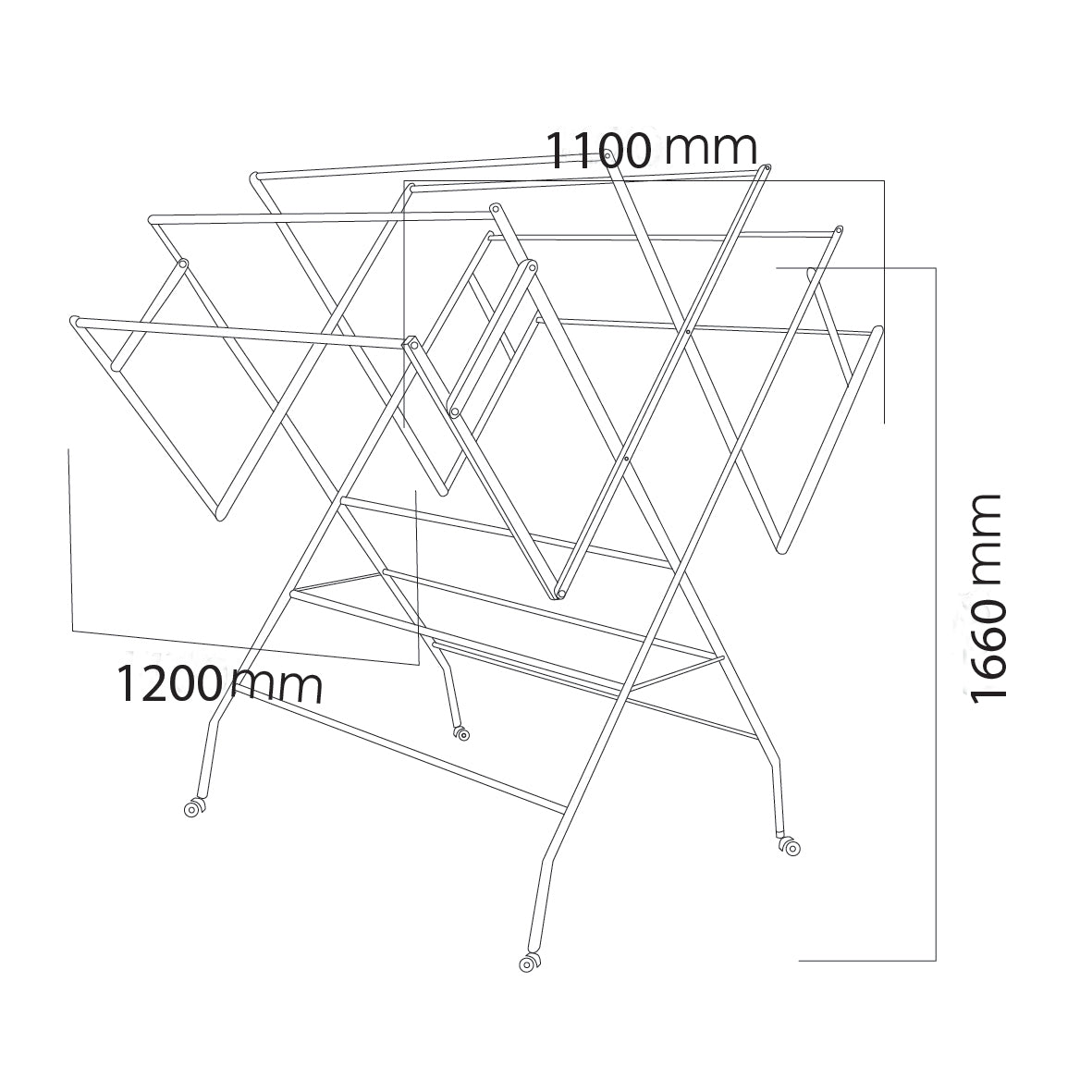 MOCHA 1200mm Stainless Steel Foldable Mobility Clothes Drying Hanger