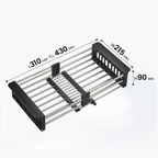 TAPI Black Adjustable Stainless Steel Basket for Kitchen Sink