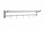 TAPI Stainless Steel Double Towel Bar with Hook - Chrome