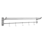 TAPI Stainless Steel Double Towel Bar with Hook - Chrome