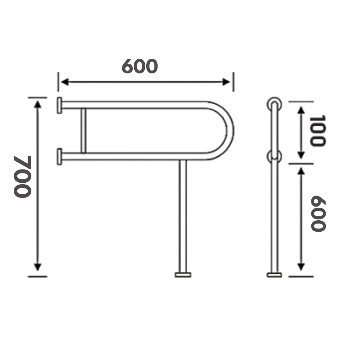 TAPI 60cm U-Shape Support Rail (Nylon Anti Slip)