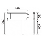 TAPI 60cm U-Shape Support Rail (Nylon Anti Slip)