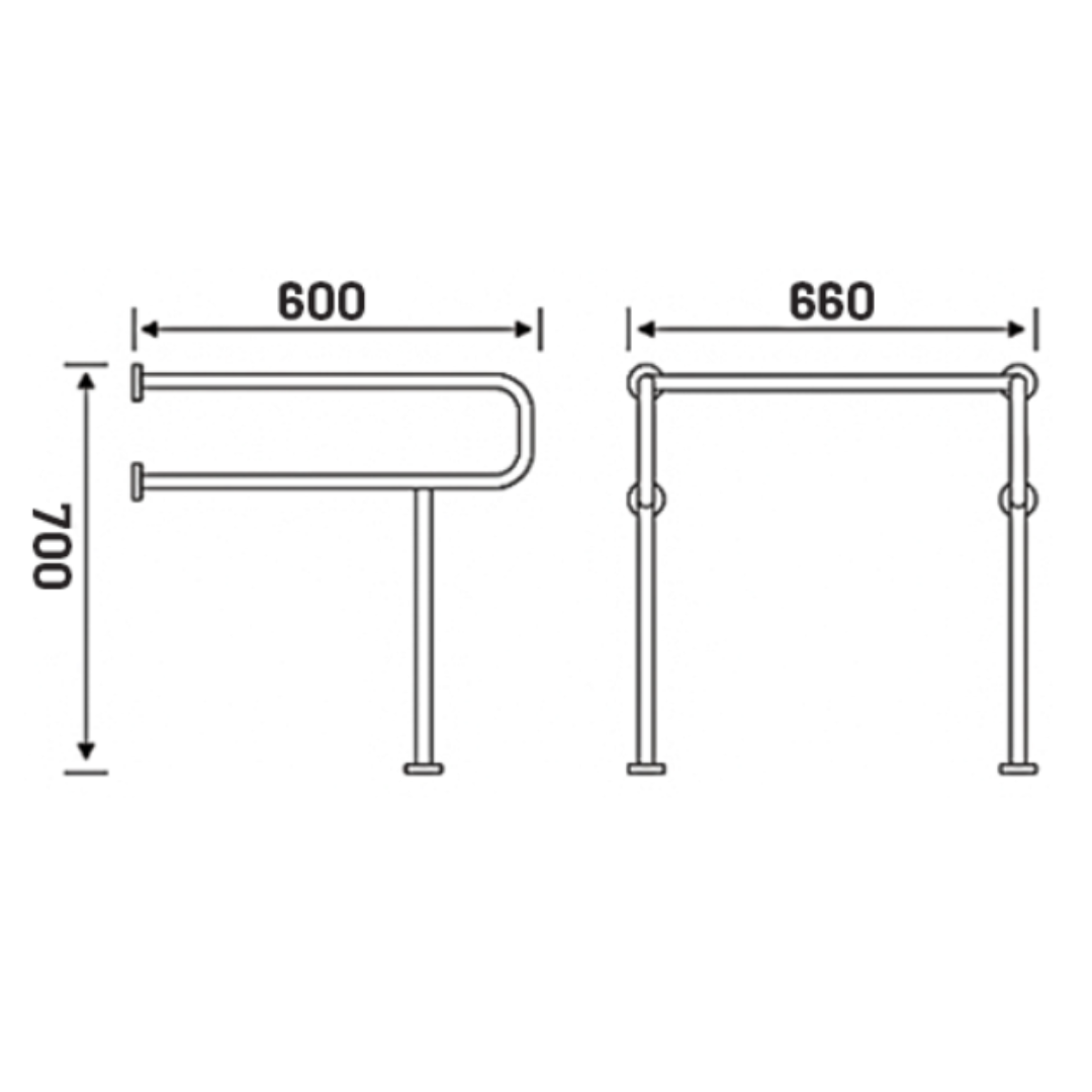 TAPI 62cm Dual U-Shape Support Rail (Nylon Anti Slip)