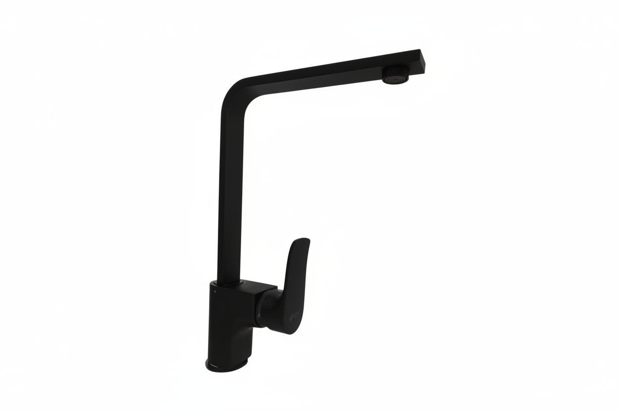 TAPI Single Lever Pillar Sink Mixer Tap - Matte Black