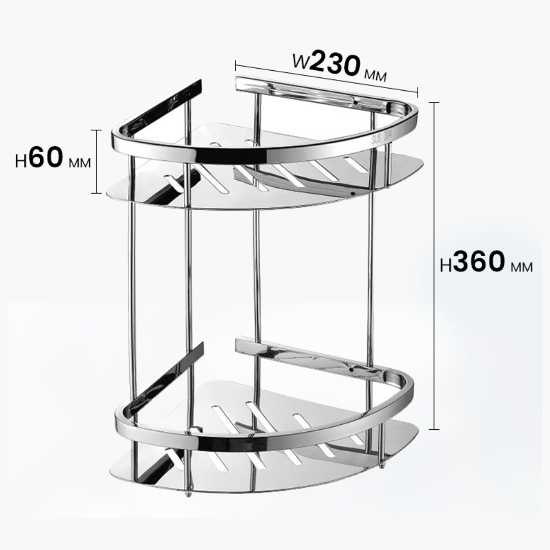 TAPI Stainless Steel Corner Basket - 2 Tier