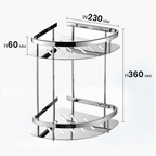 TAPI Stainless Steel Corner Basket - 2 Tier