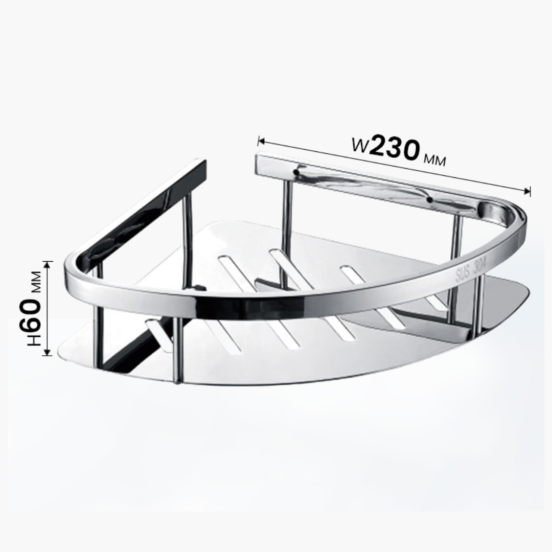 TAPI Stainless Steel Corner Basket - Single Tier