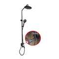 TAPI 200mm Matte Black Round Exposed Three (3) Way Shower Set