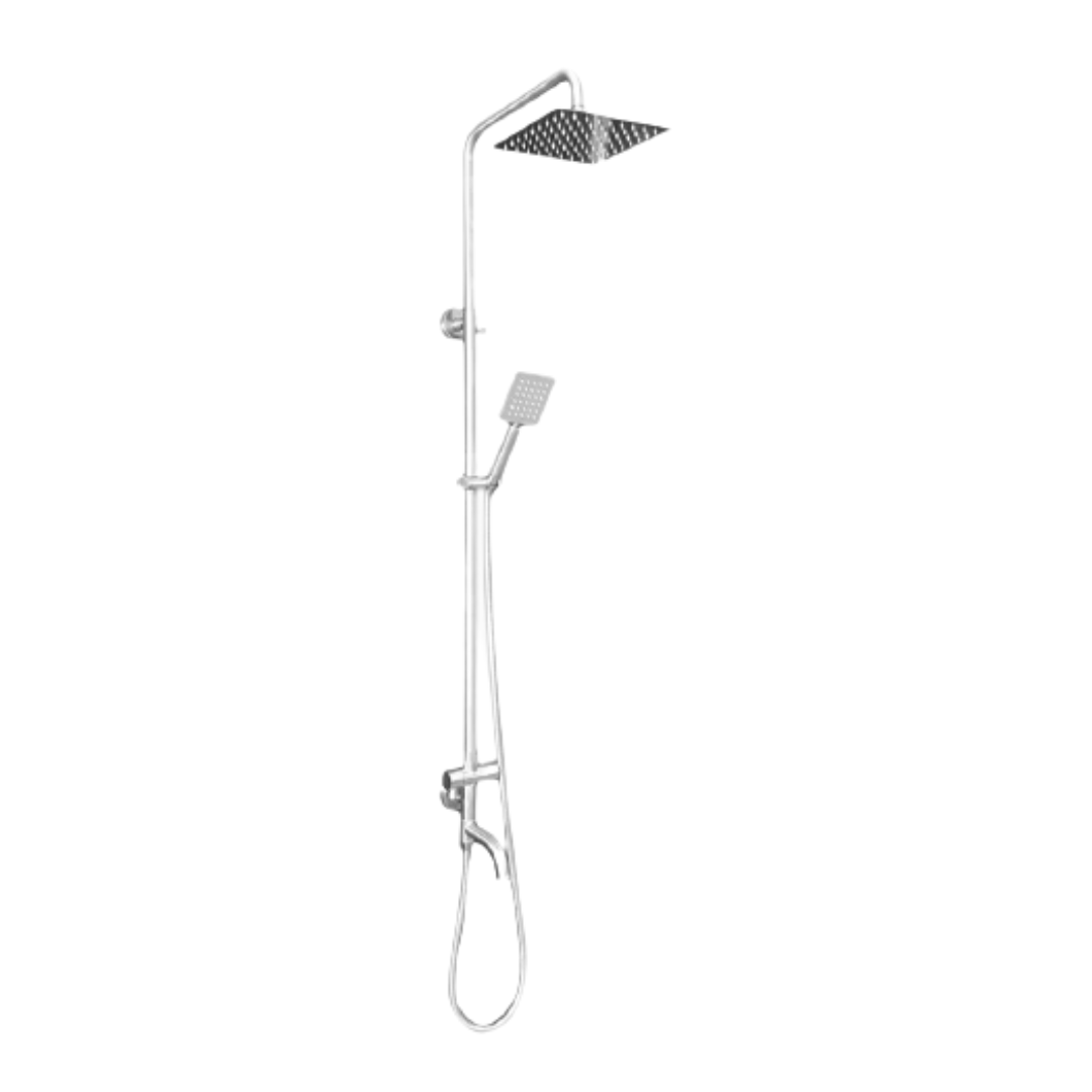 TAPI 200mm Square Stainless Steel Exposed Fixed Shower Set