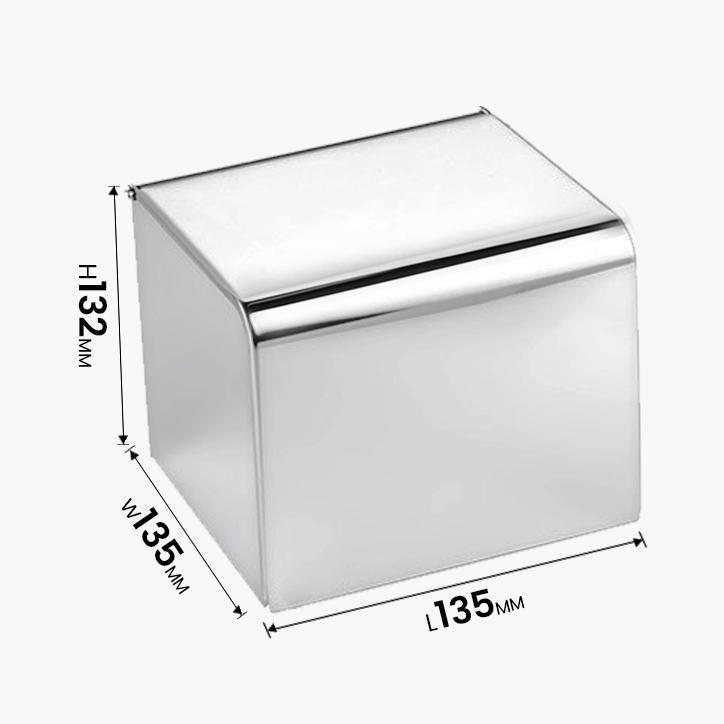 TAPI 135mm Stainless Steel Square Box Toilet Paper Holder