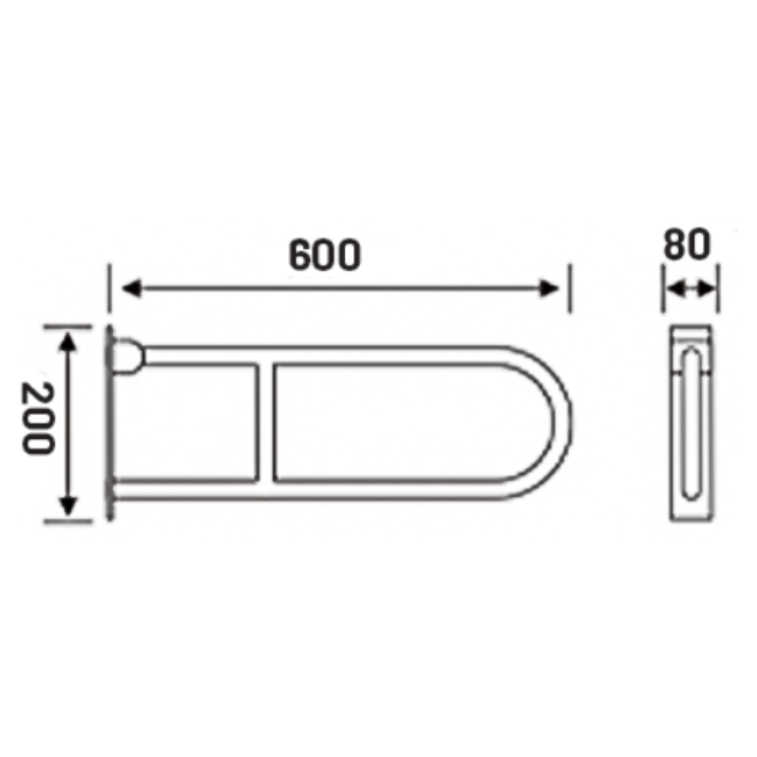 TAPI 60cm Swing Up Support Rail (Nylon Anti Slip)
