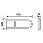 TAPI 60cm Swing Up Support Rail (Nylon Anti Slip)