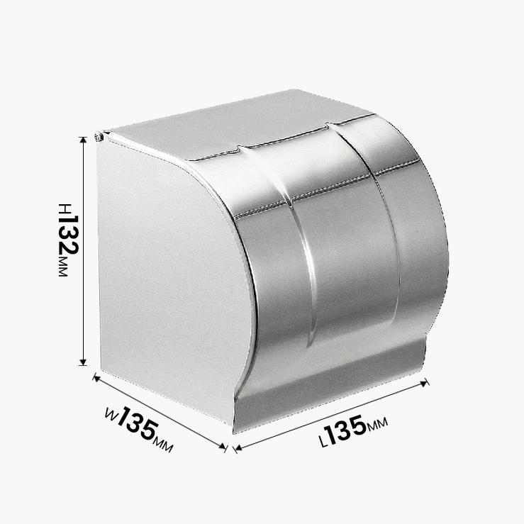 TAPI 135mm Stainless Steel Curves Box Toilet Paper Holder