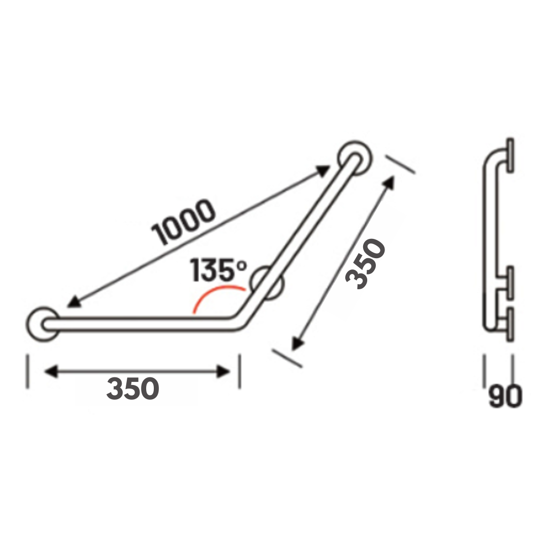 TAPI 35cm V Shape Safety Grab Bar (Nylon Anti Slip)