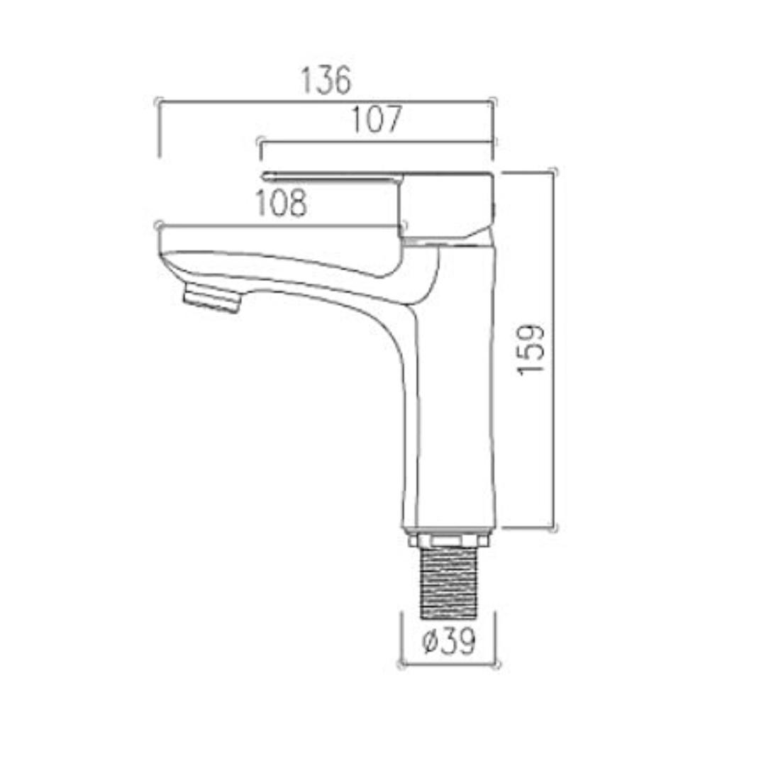 ALFRED VICTORIA 159mm Single Lever Basin Tap - Chrome