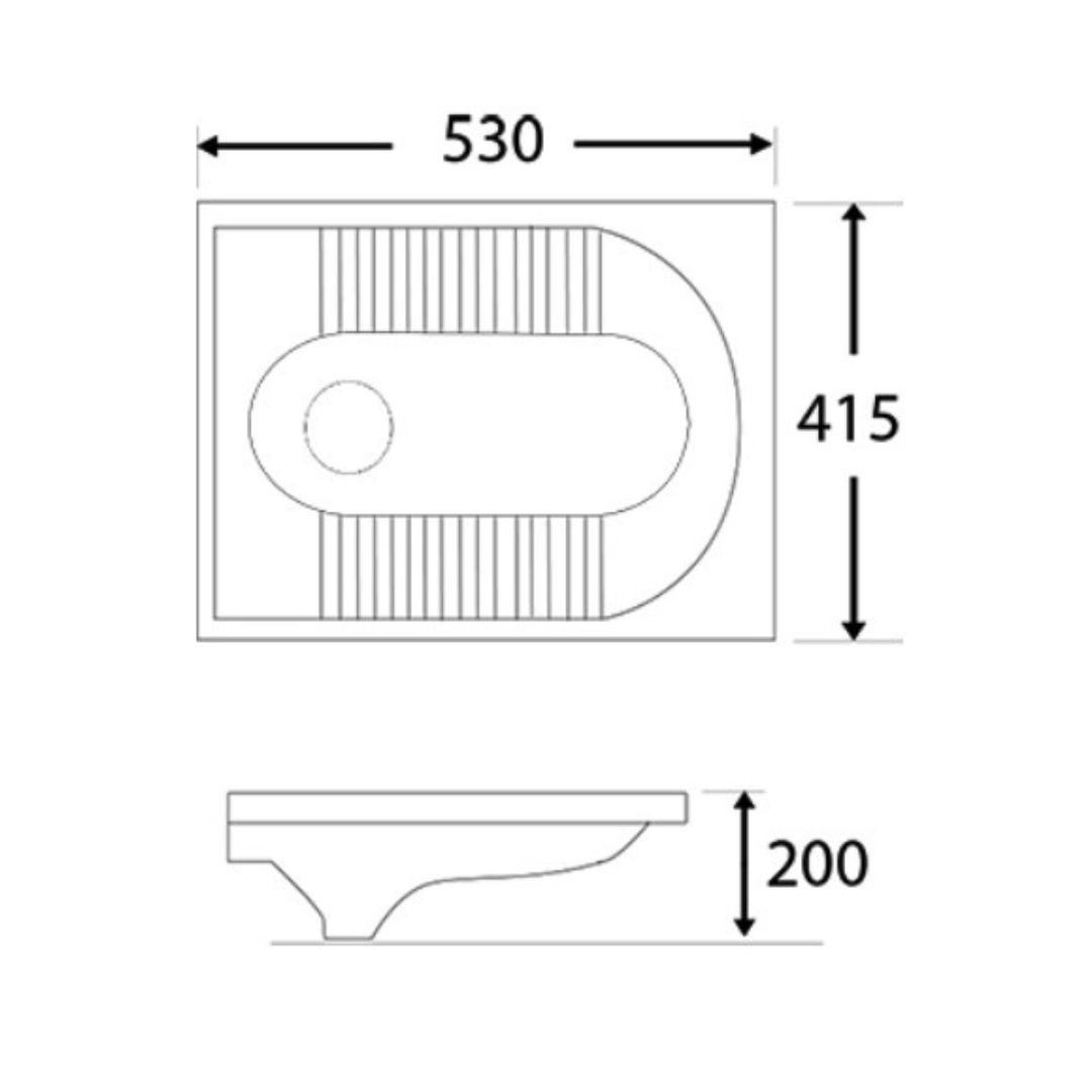 DOCASA Squatting Pan come with Integral Tread Plates
