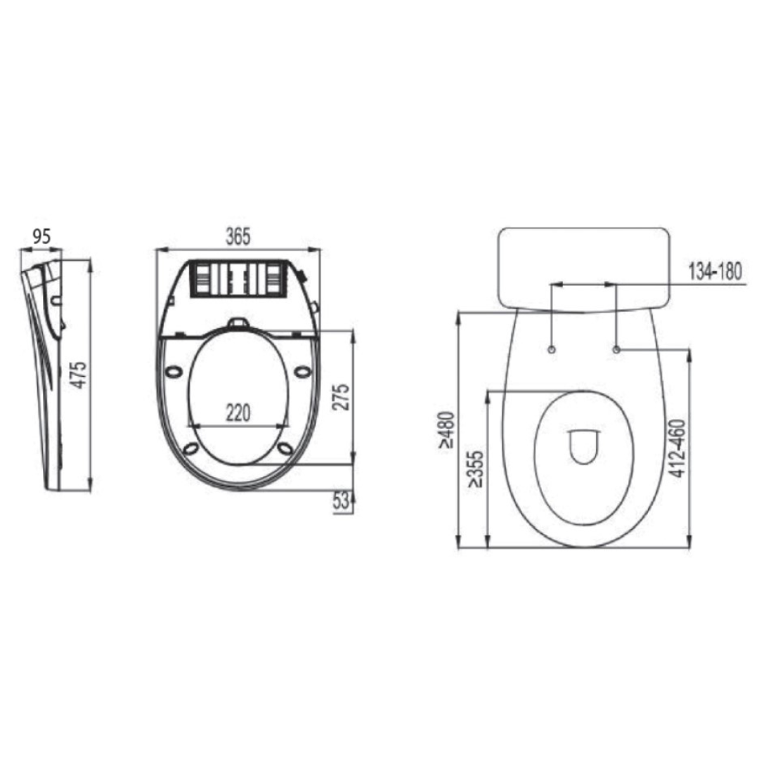 DOCASA White Round Manual Bidet Seat and Cover