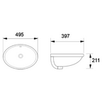 DOCASA White Round Under Counter Wash Basin