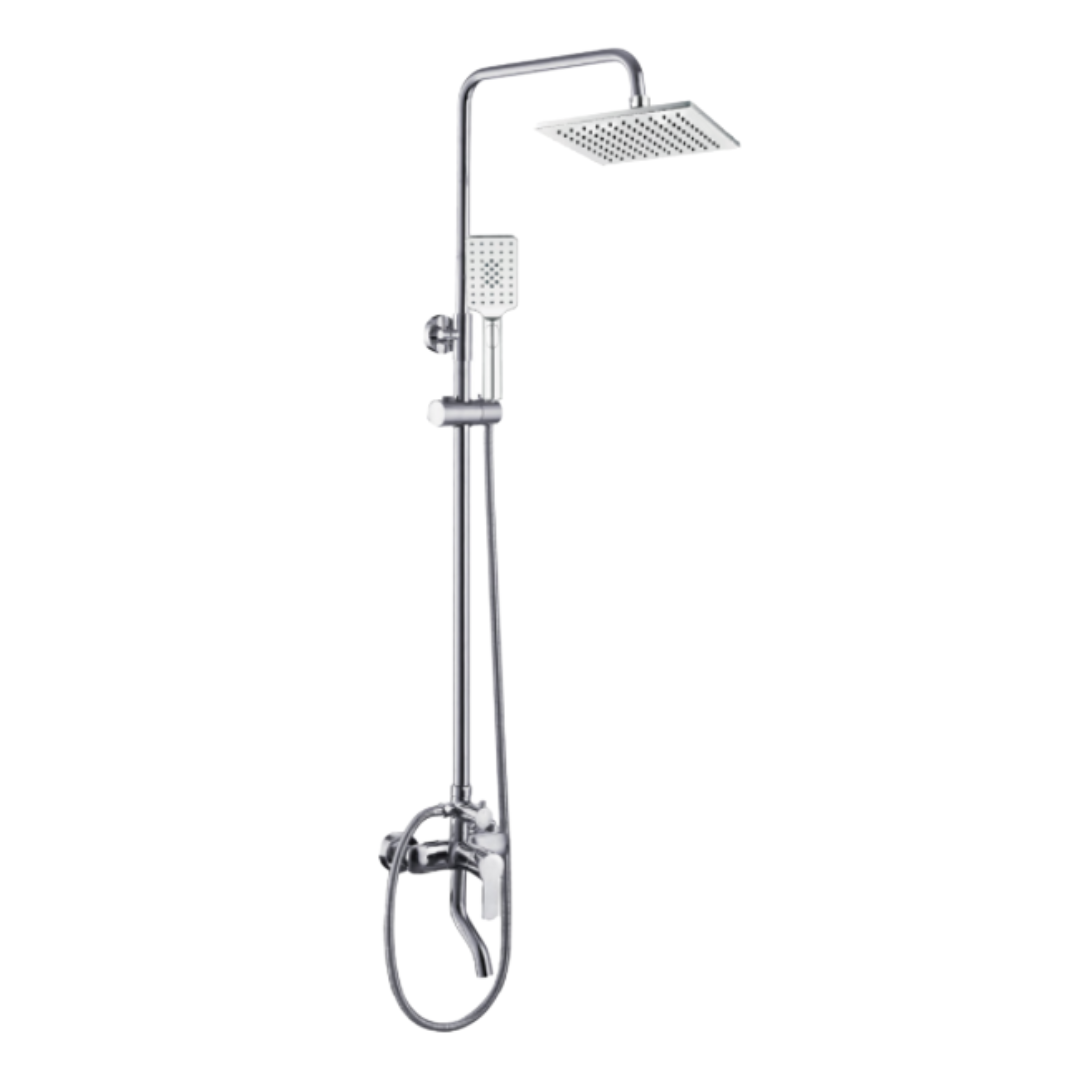 ALFRED VICTORIA 1150mm Square Exposed Rain Shower System - Chrome