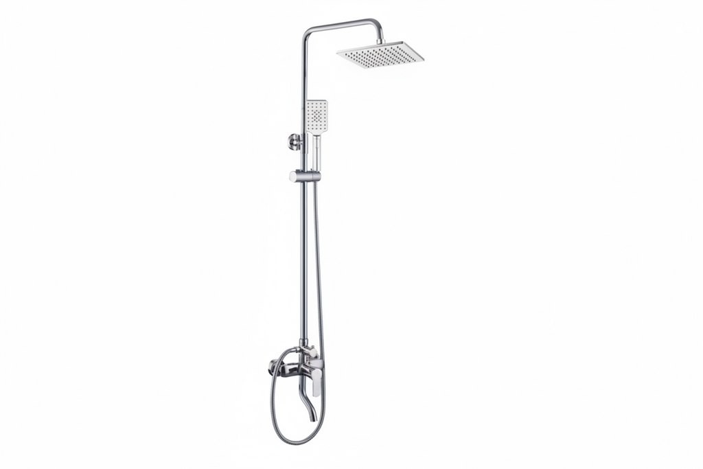 ALFRED VICTORIA 1150mm Square Exposed Rain Shower System - Chrome