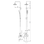 ALFRED VICTORIA 1150mm Square Exposed Rain Shower System - Chrome