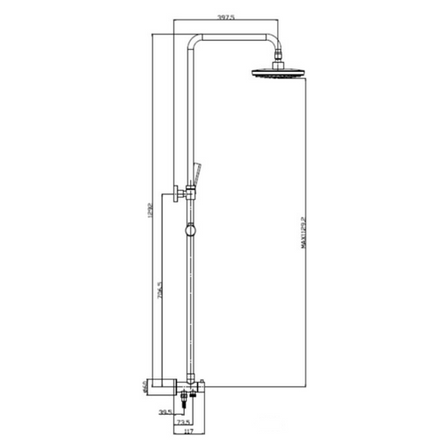 ALFRED VICTORIA 1292mm Exposed Rain Shower System - Chrome