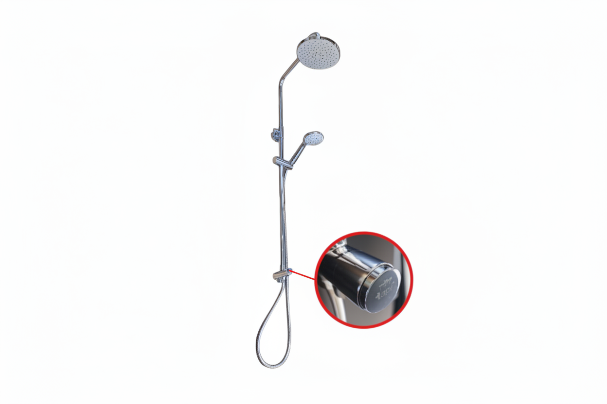 TAPI 200mm Chrome Round Exposed Push Button Shower Set